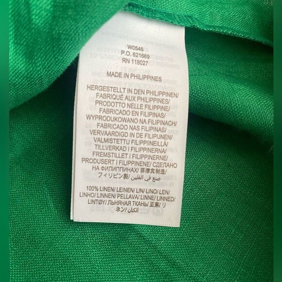 Boden Kelly Linen Sleeveless Notch Neck Shift Dress Size 4R Green Pockets NWT - Picture 10 of 12